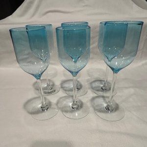 Josh Simpson Vintage Turquois Goblets, 1979 Signed by Artist - Set of 6